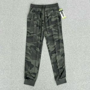 Splendid Camo Joggers Pants Womens Small Green Pull On Comfort Rayon Camouflage